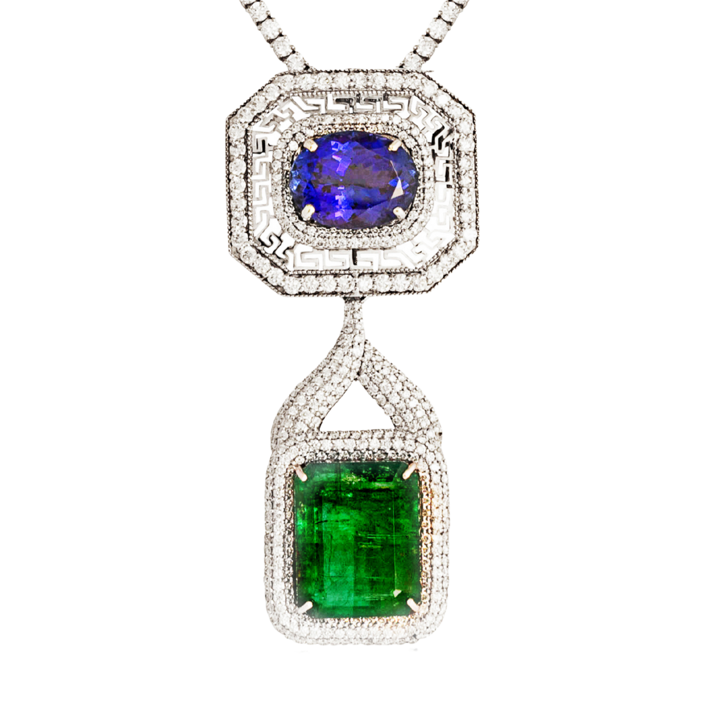 Important emerald, Tanzanite and diamond necklace