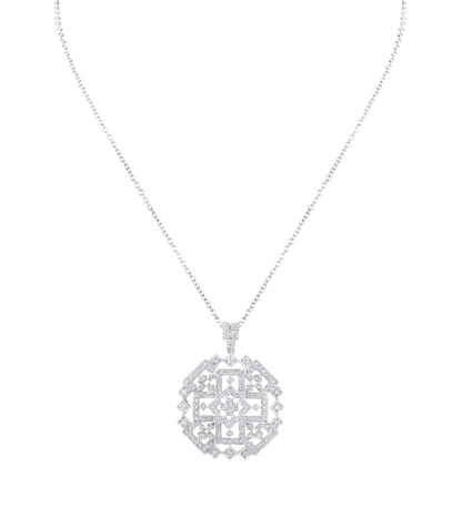 Filigree Baroque inspired diamond pendant on chain