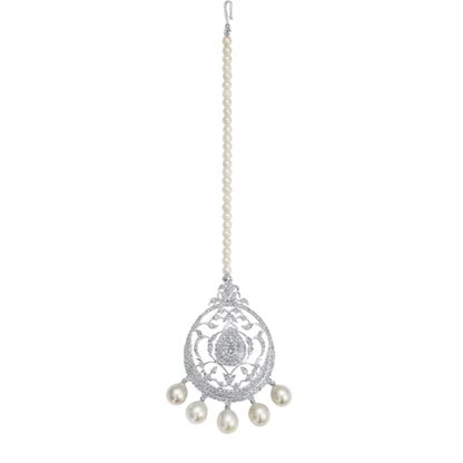 3 Line Diamond Chain with Diamond & Pearl Pendant