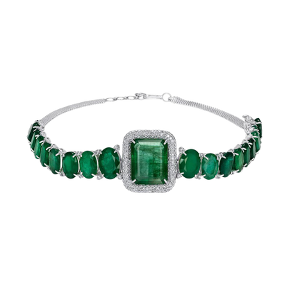 Large Emerald Choker and Bracelet