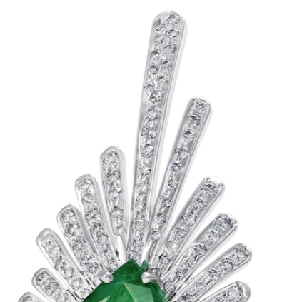Emerald and Diamond  Starburst Ring