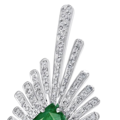 Emerald and Diamond  Starburst Ring