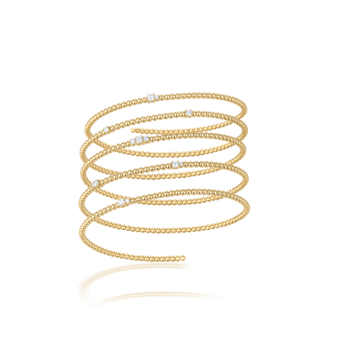 Stretchable coil diamond dotted bracelet