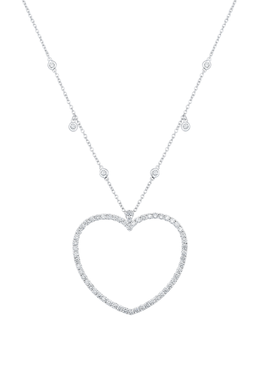 White Diamond Radiant Outline Necklace