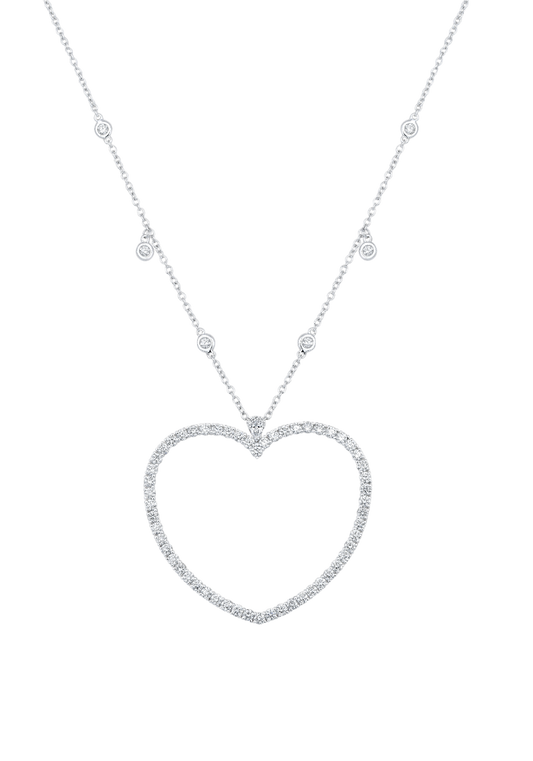 White Diamond Radiant Outline Necklace