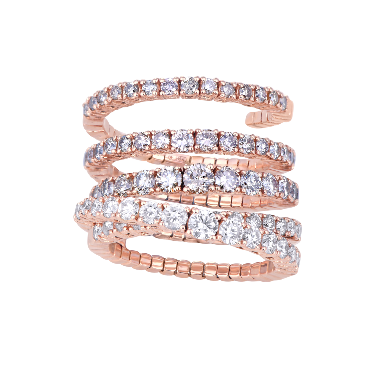 ROSE GOLD & DIAMOND COIL RING