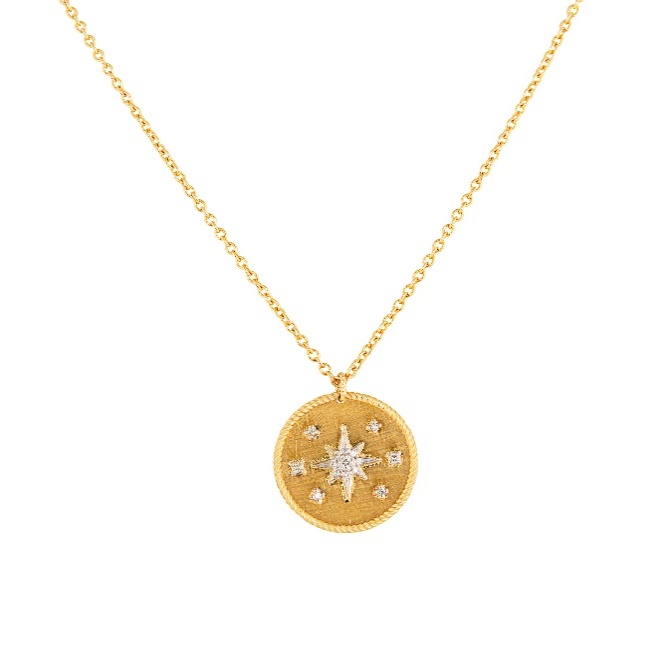 Yellow Gold and Diamond Pendant Chain