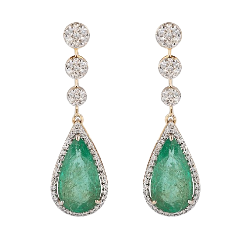 Emerald & Diamond Earrings