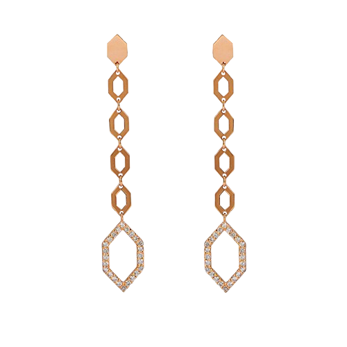 Rose Gold and Diamond  Earrings