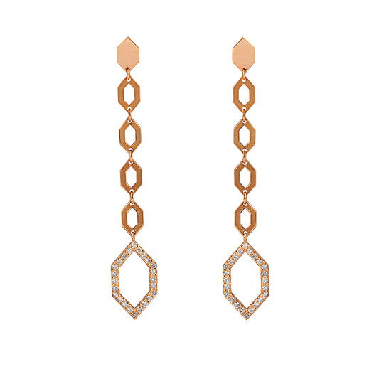 Rose Gold and Diamond  Earrings