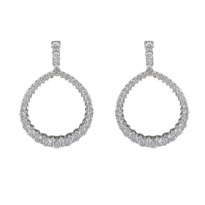 White Diamond Front Hoops earrings