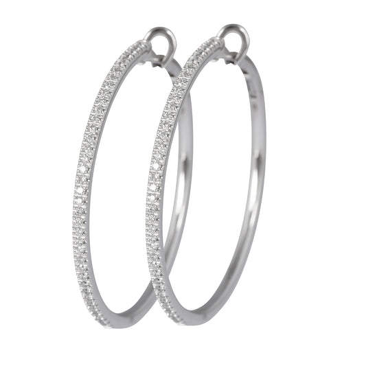 White Diamond Hoops