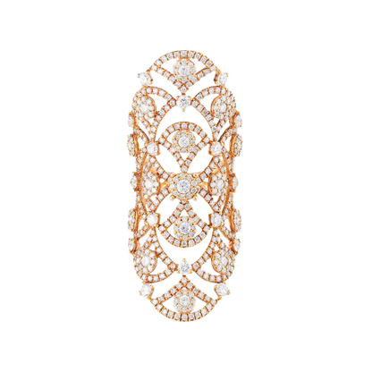 Rose Gold & Diamond  lattice Ring