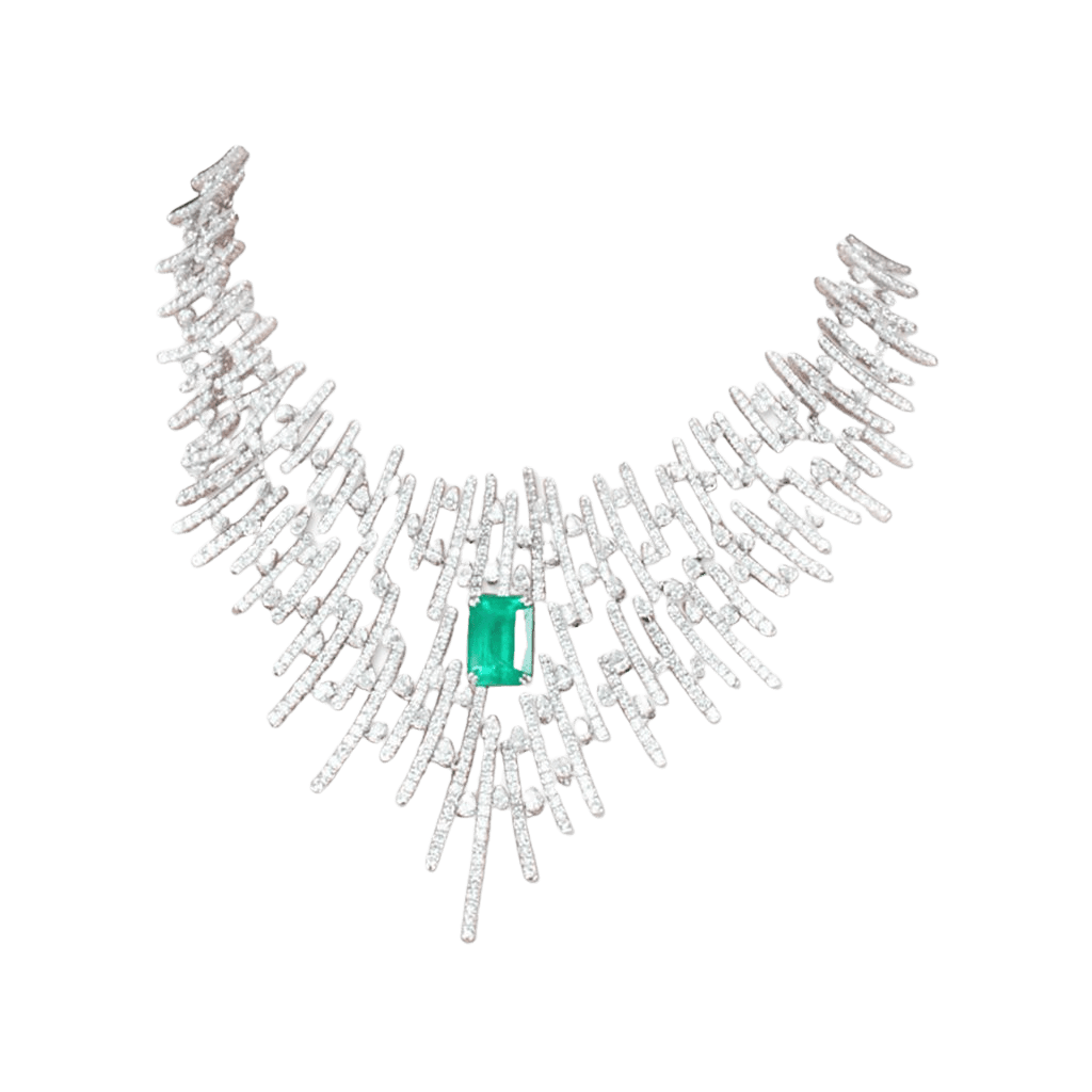 Columbian Emerald and Diamond Important necklace