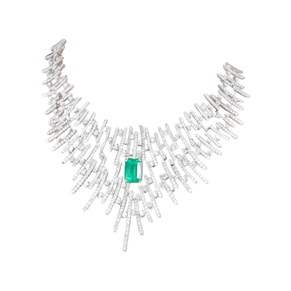 Columbian Emerald and Diamond Important necklace