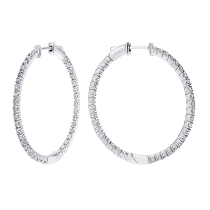 Full diamond hoop earrings