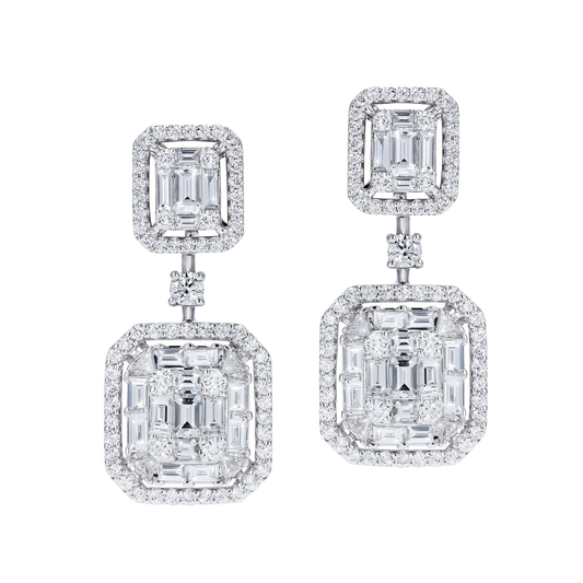 Invisible Twin Set Diamond Earrings