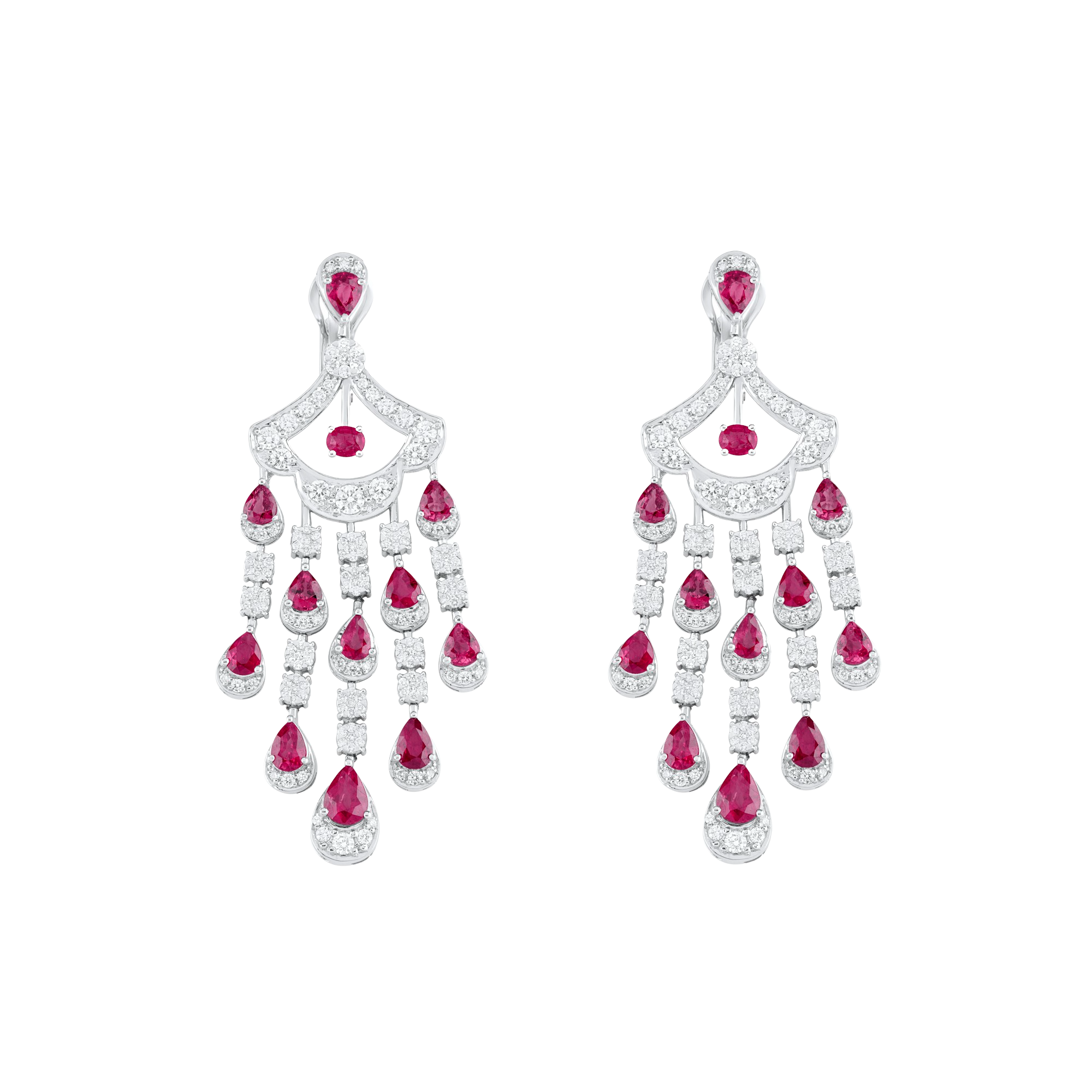 Ruby Pave Diamond Earrings