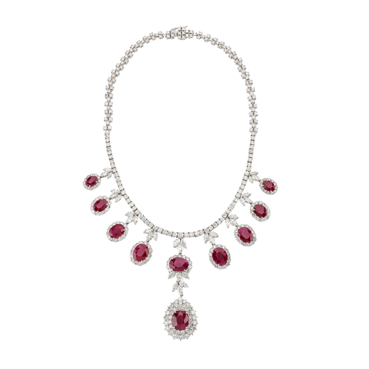 Rare Ruby & Diamond Necklace