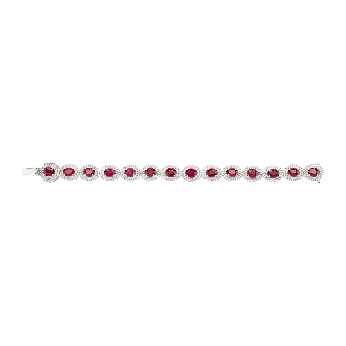 Ruby & Diamond Halo Bracelet